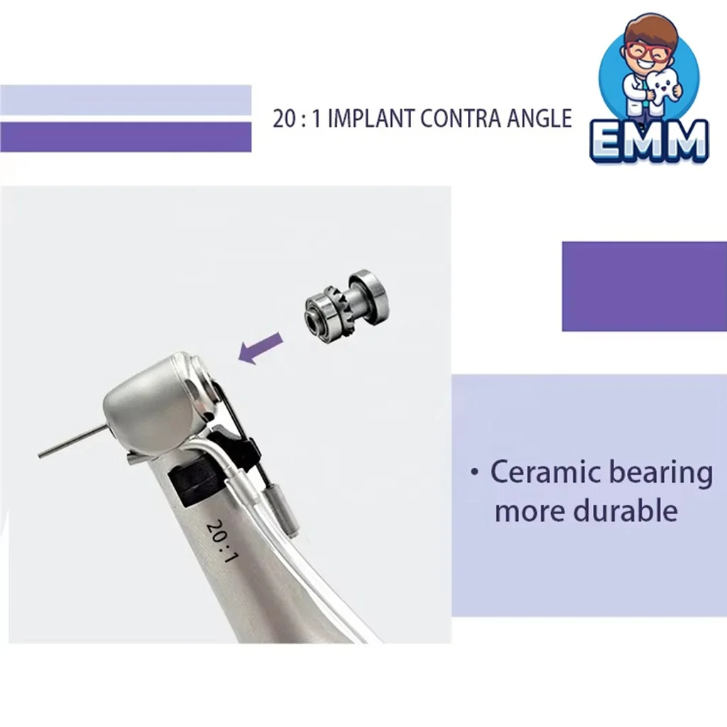 Dentalia Manubria Velocitatis Ingravis ad Implantationem ex Accipitro Ferro 20:1 Anguli Contra Dentitionem Implantologia Instrumentum Electricum