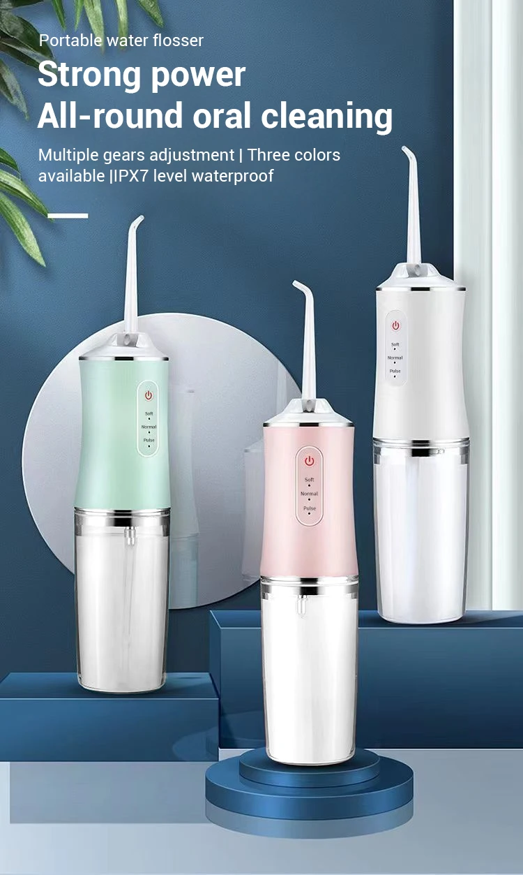 Cordless 230ml Water Flosser for Teeth Cleaning Portable Electric Household Product with Battery Power Source Oral Irrigator