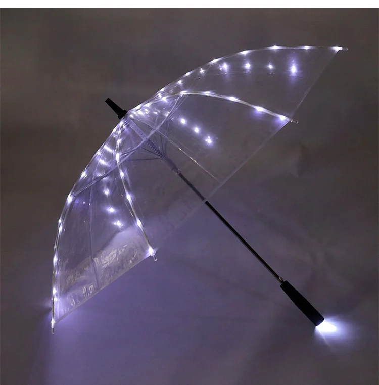 High Quality Colorful Luminous Umbrella Led Lighting Bubble Dome  Oversized Transparent Custom clear Umbrella