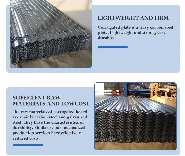 Used Zinc Coated Colored Metal Corrugated Galvanized Roofing Sheet Galvanized Steel Plate