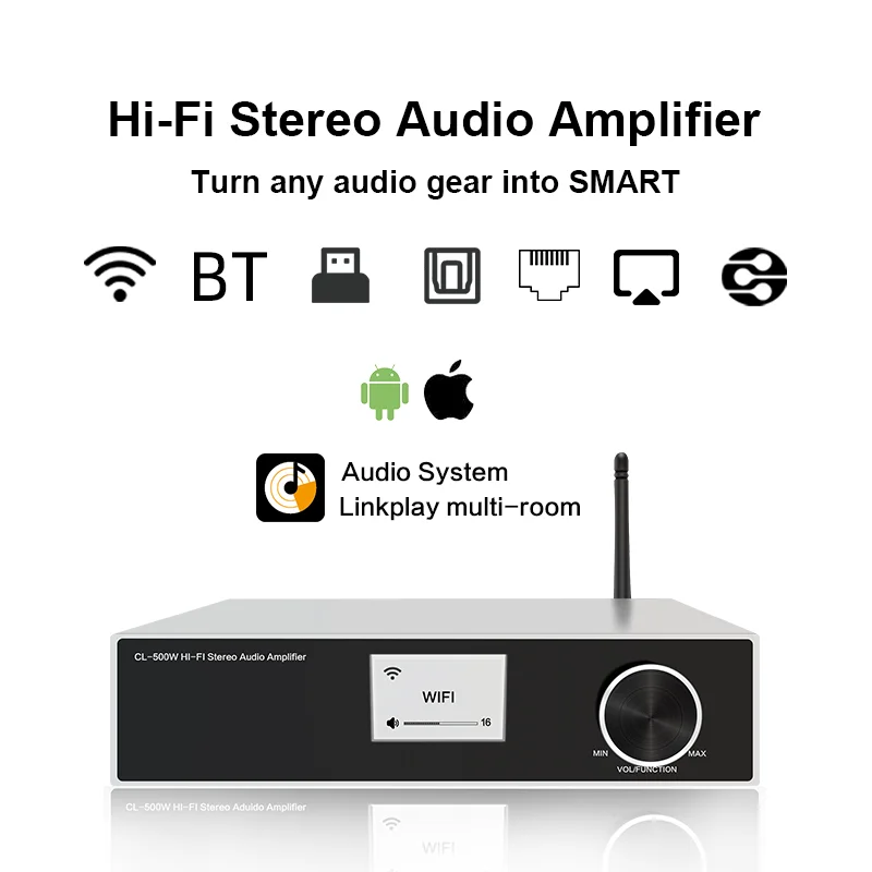 Professional Power Amplifier Wifi 2.4g 5g Airplay 2*100w Bt5.0 Multi