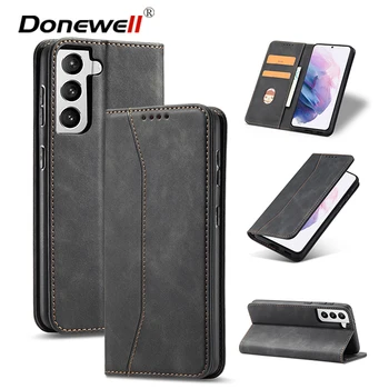Luxury Flip Case For Samsung Galaxy S8 S9 Plus S10E S20 FE S21 Ultra S5 S6 S7 Edge Leather Holder Card Slots Wallet Bag Cover
