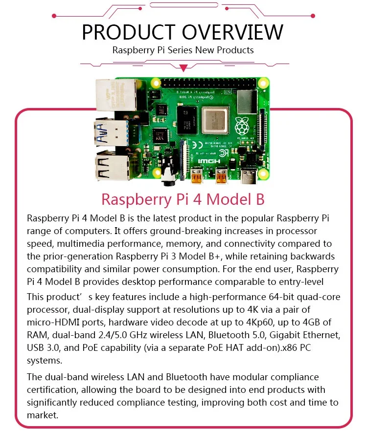 Raspberry Pi 4 Model B 2gb / 4gb / 8gb Ram For Diy Raspberry Pi 4b