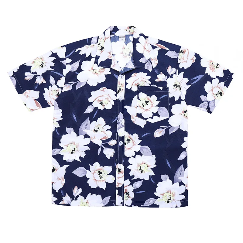 Chinese Factory Custom Design Low MOQ Aloha Shirts Cotton Elastic Rayon XS-5XL Hawaiian Shirts