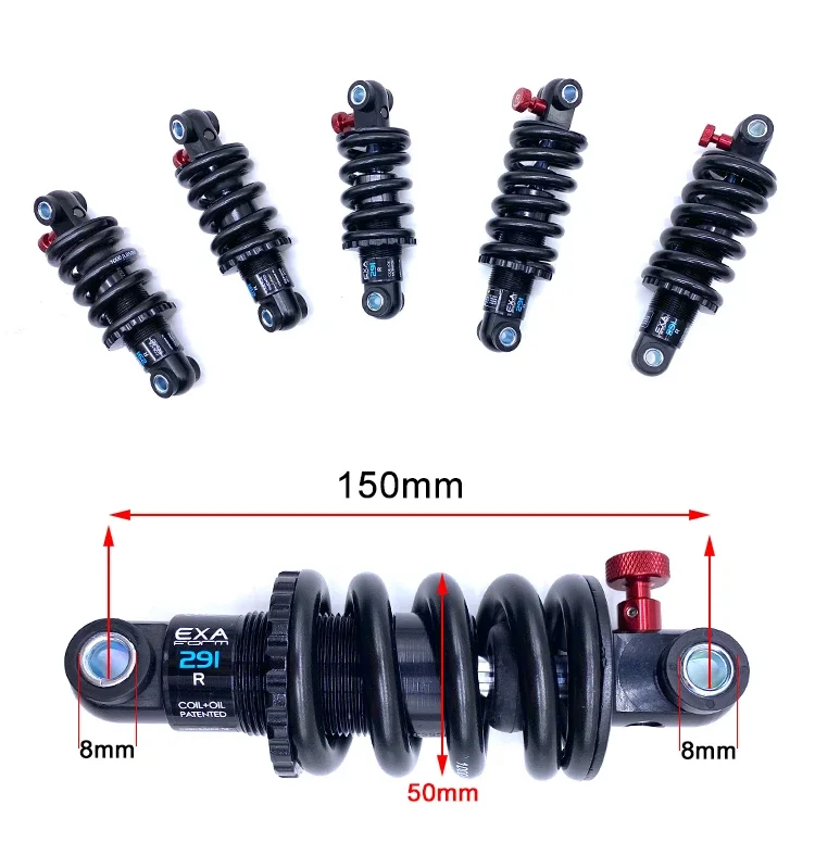 Bicycle Air Rear Shock, 125-190mm 1000LB Ebike Electric Scooter Absorber, Front (120MM 550LBS