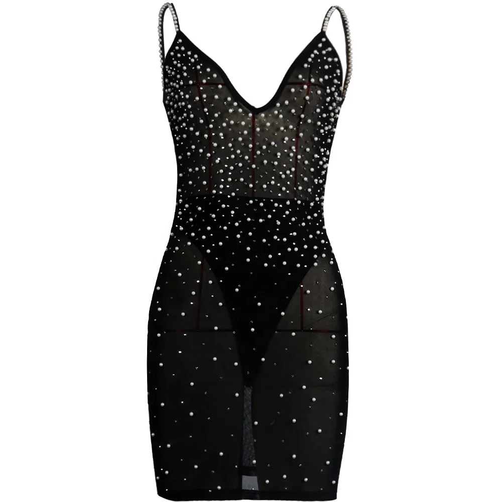 backless diamante mesh mini party dress La Ballerine Layered Mesh Mini Dress White main image 0