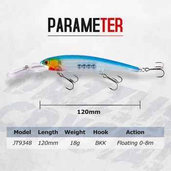 JTLURE Stainless Steel Three-Prong Hook Growing Tongue Plate Lure Minnow 12cm 18g Saltwater Artificial Saltwater Fish – Minnow – view 5