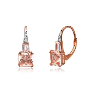 Keiyue Luxury Rose Gold Plated Sterling Silver Hoop Earrings for Women Fashion Statement Wedding Gift Jewelry