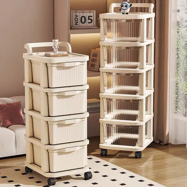 Small Trolley Rack Multi-Layer Household Storage Cabinet for Baby Toys & Sundries Snack Drawer & Pot Rack Features