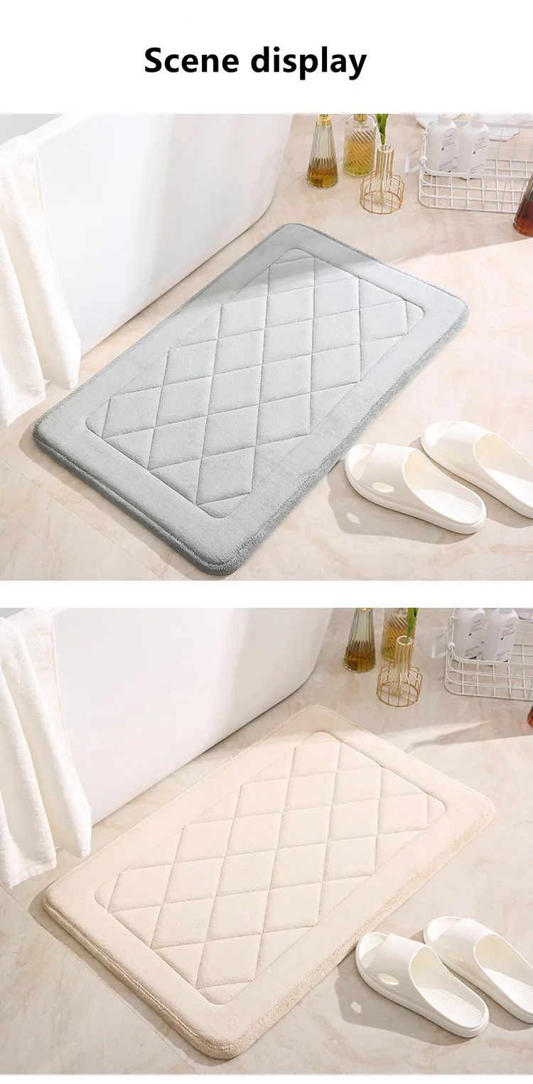  Custom Washable Microfiber Absorbent Fast Drying White Black Grey Color Non Slip Bath Mat supplier