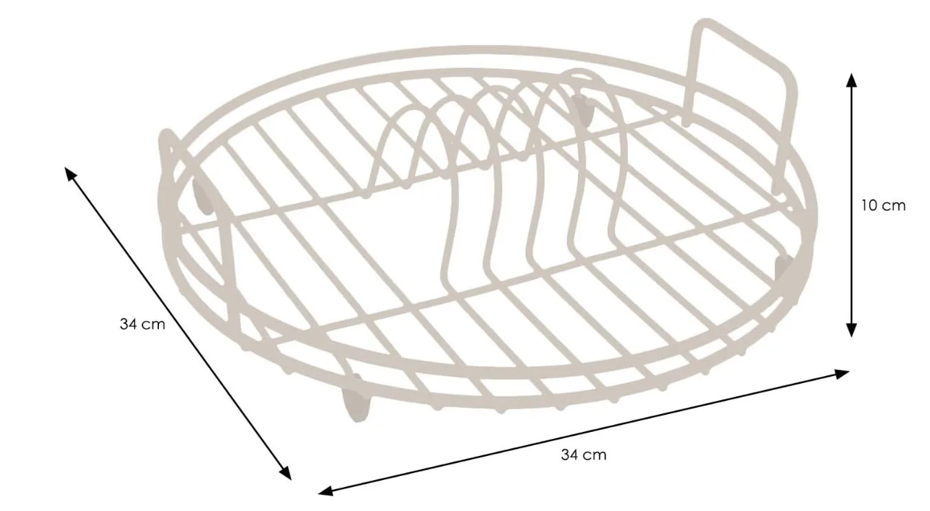 Modern Round Black Metal Dish Drainer Kitchen Sink Drying Rack Organizer  Circular Standing Type Use As Plate Holder Storage