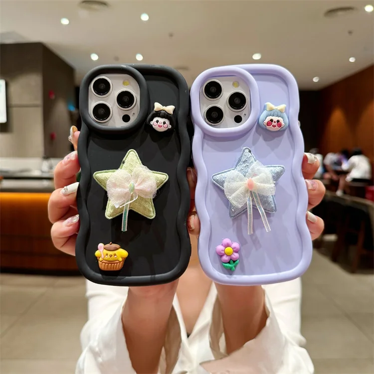 3D Cute Girl Style Colorful Soft Tpu Silicon Back Cover Wave Edge Phone case for Itel P55 P65 55+ Phone case Luxury