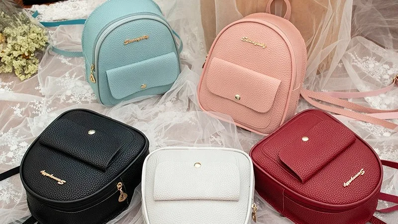 Sac à Dos 3 Pièces Pour Femmes En Cuir PU - Sac à Dos + Sac à Main + Petite Pochette - Noir - Ensemble Polyvalent Chic