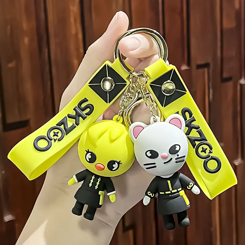 Cartoon Kpop Bag Pendant PVC Keychains - Stray Kids Style