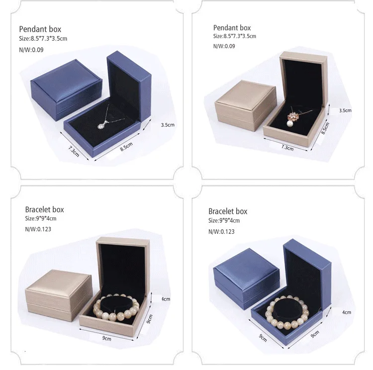 Jewelry Box Luxury Earring Bracelet Necklace Ring Box Jewelry Packaging Wholesale Custom Logo Leather Pu Leather Pendant Box