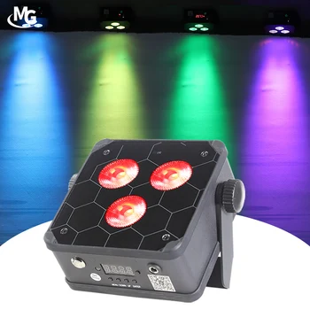 Mglight 3x18W Rechargeable Battery Operated Mini LED Par Light 3*18w Wireless Wedge Uplight Party Dj Wedding Decorations