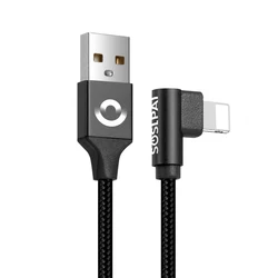 SOSLPAI 2019 дешевый usb Дата-кабель 90 градусов дизайн нейлоновый провод для iphone usb-кабель зарядное устройство