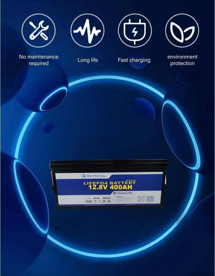 6000 Cycles Bely Battery with Bluetooth and Self Heating 12V 400Ah Solar System