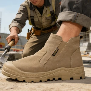 Korean Style Trendy Shoes Ultra-Light Elastic Side Band Spring-fall Men'S Shoes Casual Affordable Construction Site Sport Shoes