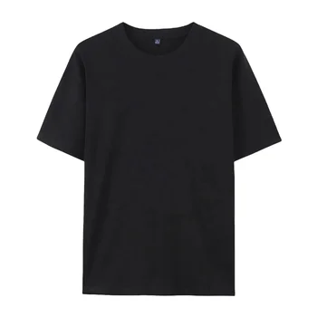 Men Custom Logo Clothing Plus Size Blankclothes for Men Cotton Cheap Garments Stock Lot Wholesale Item T-shirt Casual Printed