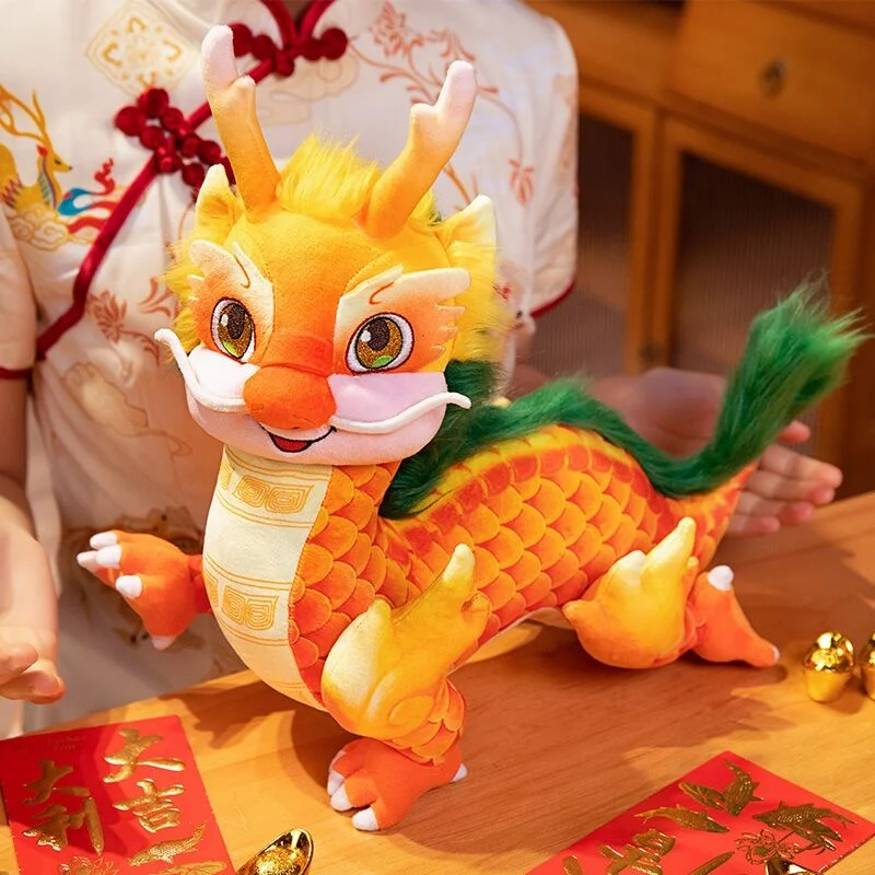 Factory Direct Year of the Dragon Mascot Long Chenchen Doll 2024 Spring Festival Gala Doll Plush Toy