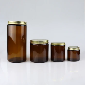 16oz Amber Straight Sided Glass Jar With 89-400 Metal Lid - Buy Amber ...