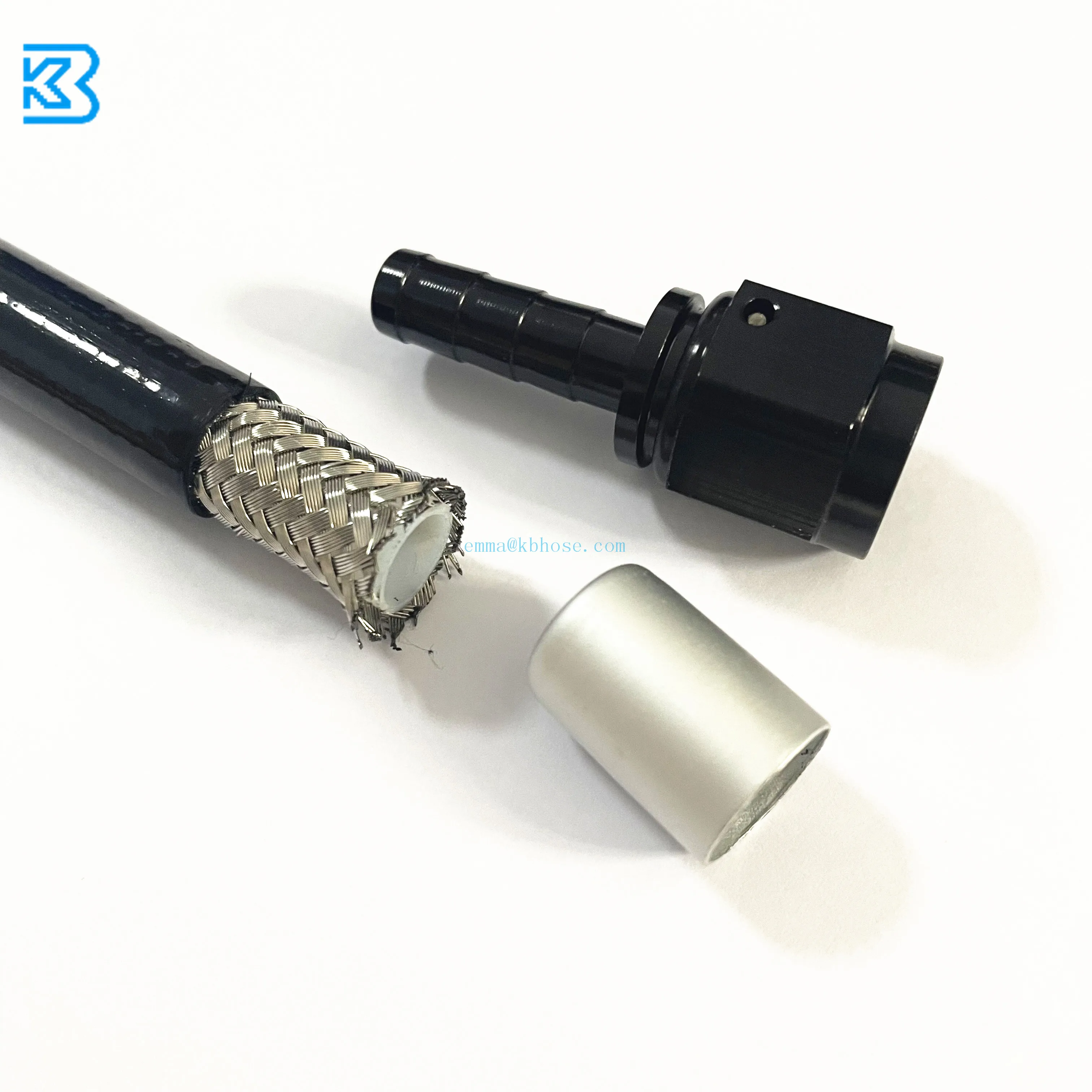 An4 An6 An8 An10 E85 Ptfe Oil Hose Fuel Line With Straight Black