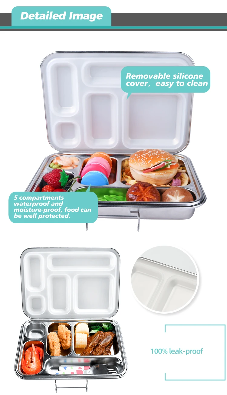 Aohea 5 Compartment Lunch Container with Removable Compartments