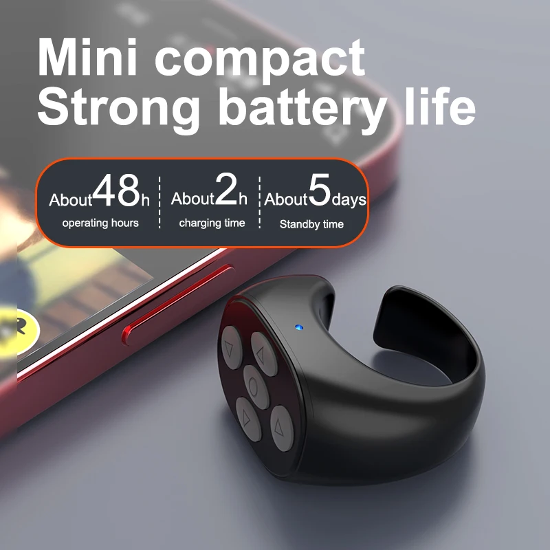For Bluetooth Wireless Scrolling Ring Tiktok Page Turner Fingertip Video Controller Made of Durable Plastic
