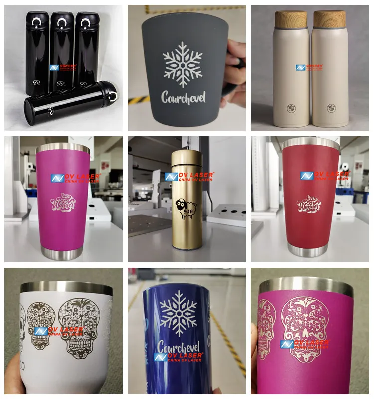 Tumbler Laser Engraving Machine Coffee Mug Fiber Laser Marking Stainless  Steel Bottles Laser Marking Coating Cups with Rotary