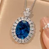 Pendentif cristal pointu bleu avec chaîne Chopin