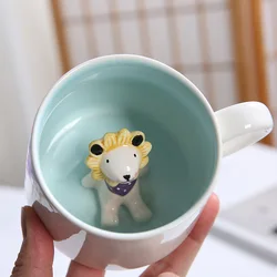 Buy Hotmiss Ceramic Surprise 3D Cartoon Miniature Animal Coffee Cup Mug With Baby Cow Inside - Best Office Cup & Christmas Gift (Cow), 350 milliliter Online at Low Prices in India