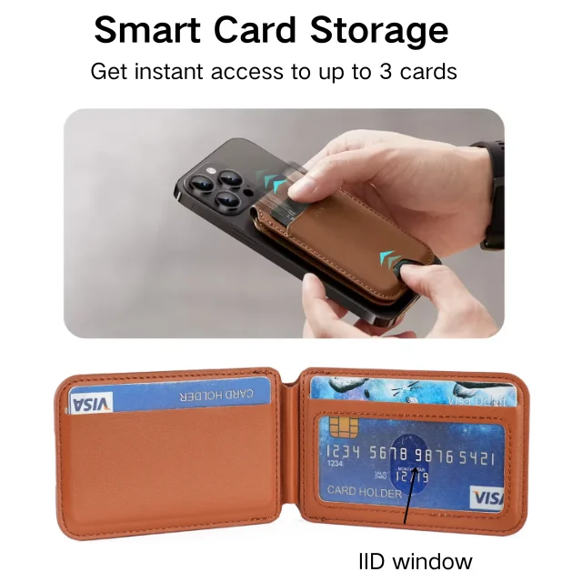 Magnetische telefoonhoes met kaarthouder en verstelbare standaard._voghion.com