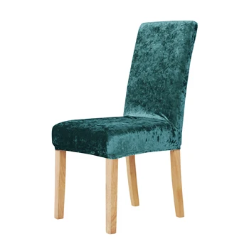 New Design Green Faux Velvet Polyester Spandex Chair Cover for Event Dining Chair Covers Banquet Wedding Party Chair Covers