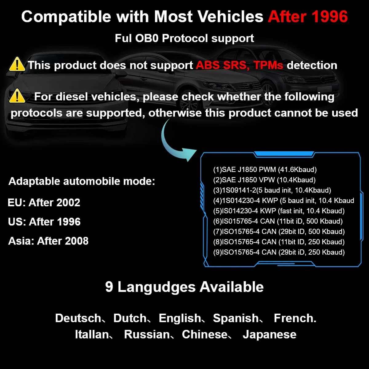 Factory Price V100 OBD2 Scanner Check Engine Fault Code Reader Diagnostic Scanner EOBD Auto Reader Scanner for Universal Cars - view 5