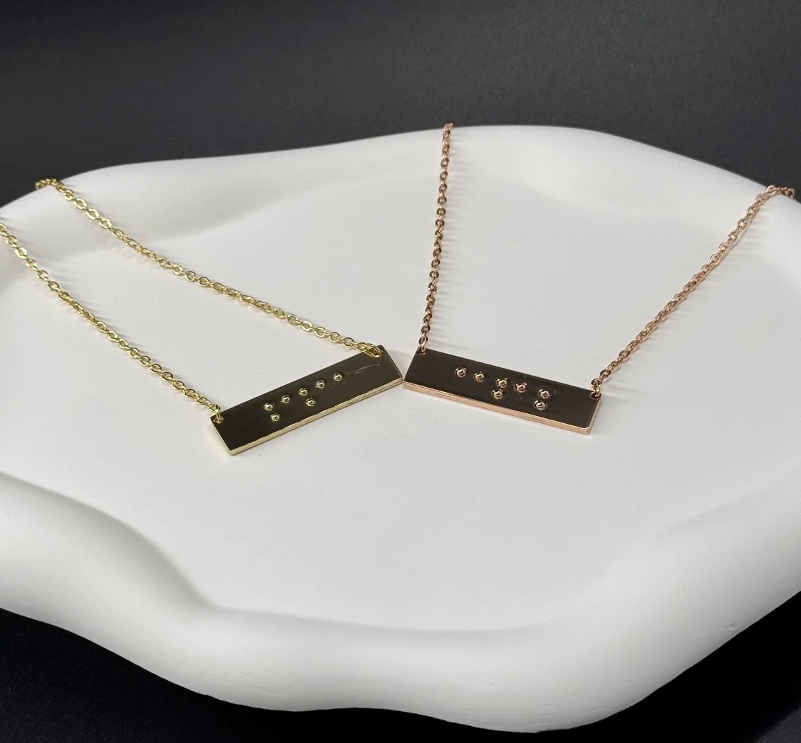 Custom Engraved Morse Code Necklace Mirror Polished Personalized Hidden ...