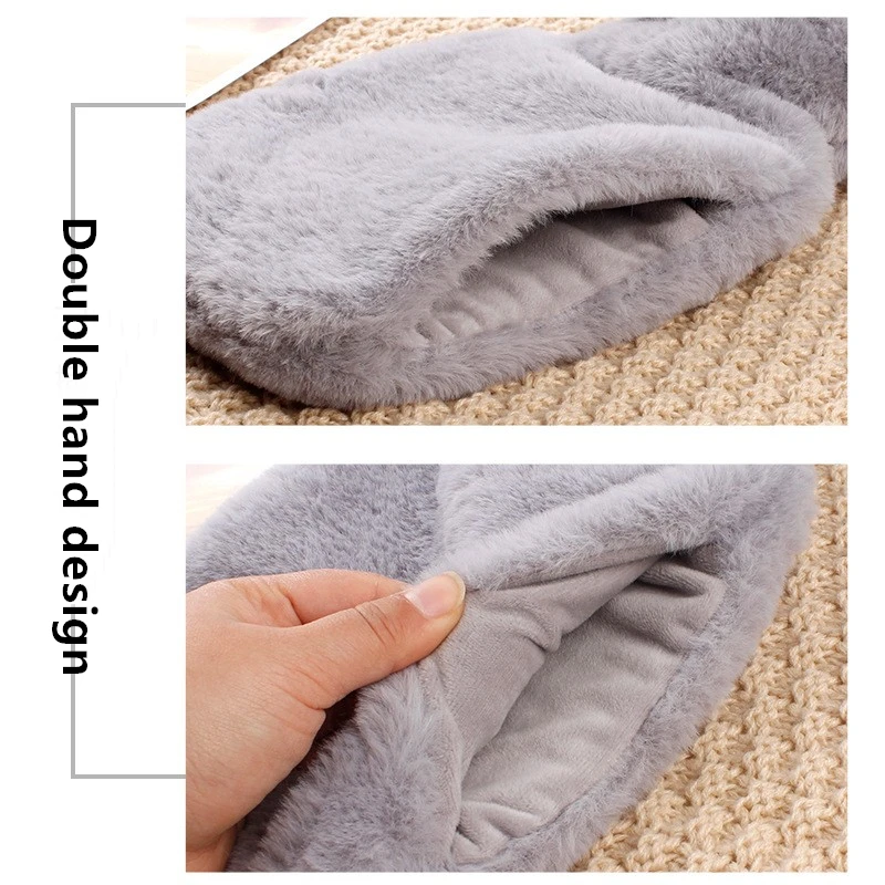 Hot Water Bottle 1l Warm Hot Water Bag Pouch With Soft Plush Hand Waist