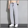 Straight leg pants in light gray