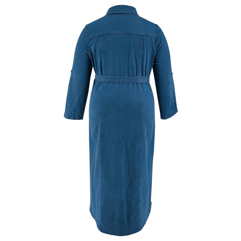 green emerald velvet dress Vintage Loose Blue Denim Dresses Women Cotton Fall Outfits Q1388  FantasyLinen