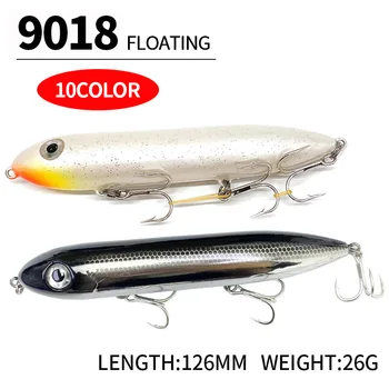 Surface Pencil Lure Stainless Steel 126mm/26g Long-Casting Saltwater Fishing Bait for Snakehead Floating Bionic Artificial Hooks – Pencil – view 3
