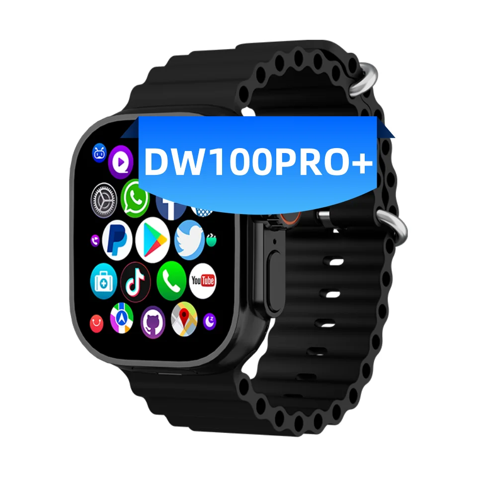 DW100 Smartwatch 4G/5G LTE Android 10.0 180 ° Rotary camera 64 GB ROM WiFi GPS SIM-kaart 2.29 Inch Amoled Play Store Smart Horloge (zwart, 4 GB 64 GB