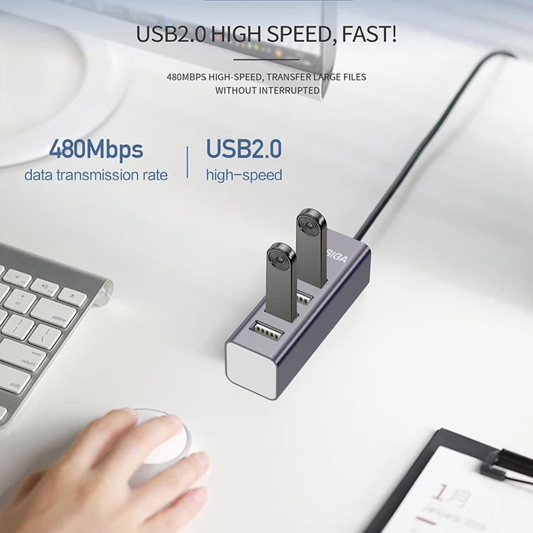 KAKUSIGA 4 Usb Hub Stable Data Transmission Network Cable Plug Adapter Hubs