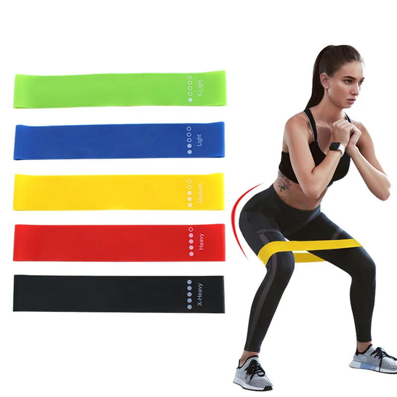 Free Sample Custom Elastic Rubber Bands Fitness Workout Training Exercise Gym of 5 Set Latex Loop Hip Resistance Bands