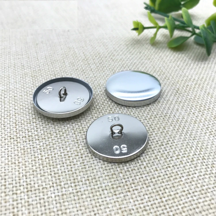 Custom Fabric Cover Aluminum Shell Buttons Flat Back Aluminum Cap Button Fabric Covered Button