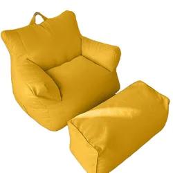 Hot sale arm chair comfy bean bag sofa chair with footstool