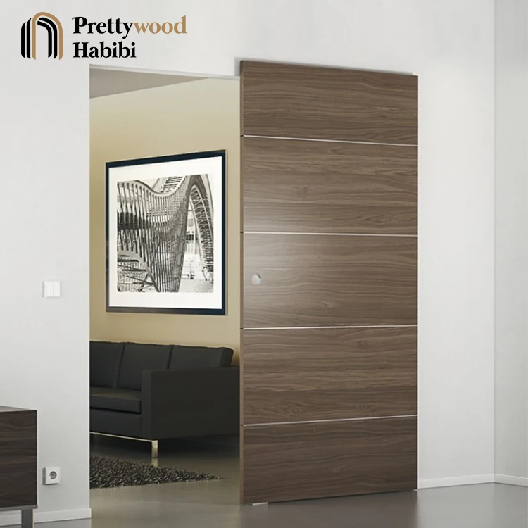 Prettywood Home Interior Invisible Sliding Hardware Kit Solid Wood Barn Doors