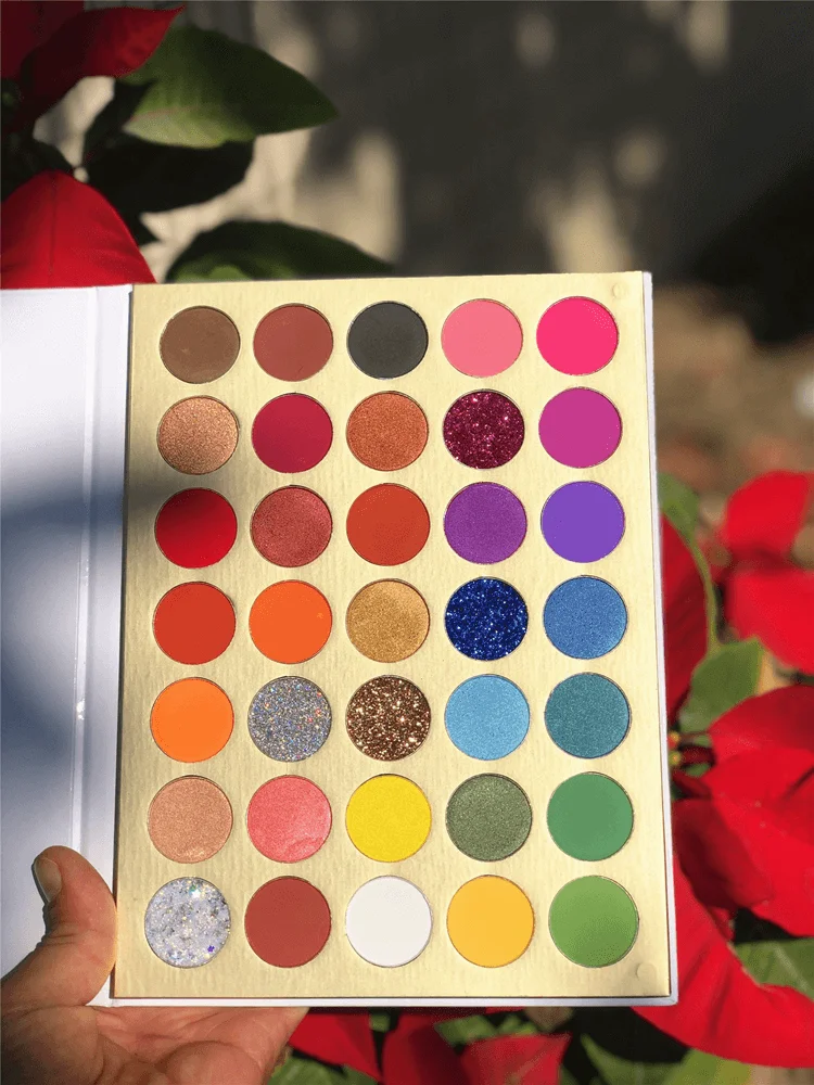 Oem Vegan Cruelty Free 35 Colors White High Pigment Makeup Glitter Custom Logo Cheap Private Label Eye Shadow Eyeshadow Palette