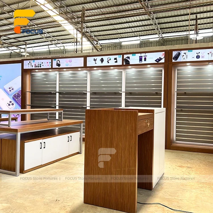 Factory Customize Mobile Phone Display Rack Cell Phone Wall Display Stand MDF Phone Accessories Shoe Shelving Racks