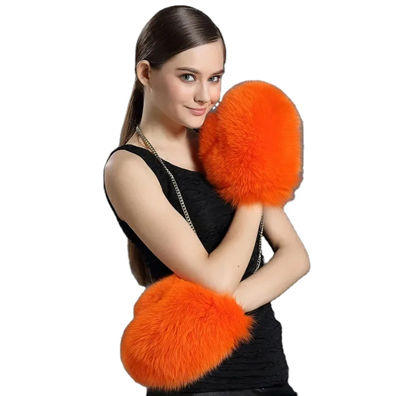 Женские перчатки из натурального Лисьего меха