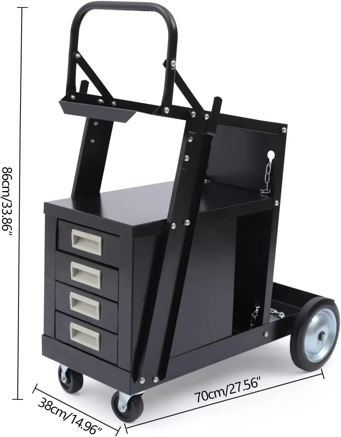JH-Mech Mobile Welding Tool Cart with Silent Wheels and Lockable ...